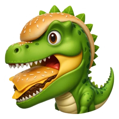 Cheeseburger eatingdinosaur sticker