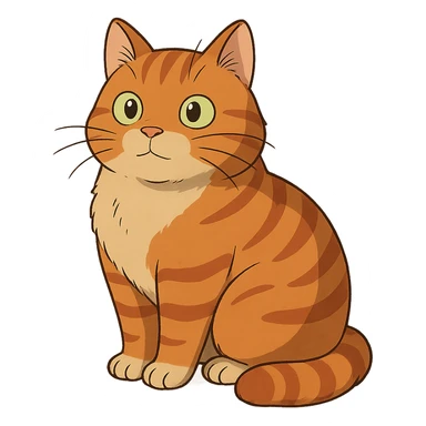 ghibli style red-haired British cat sticker