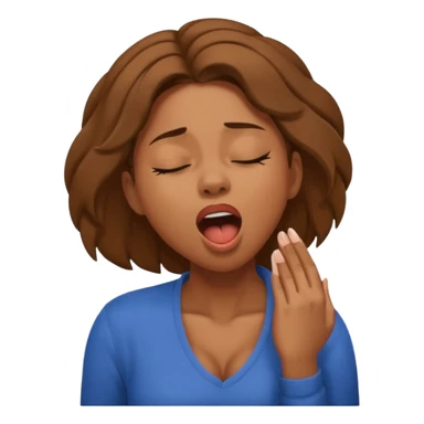 balck woman Yawning  no hand sticker
