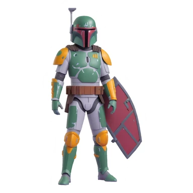 Boba Fett, Star Wars bounty hunter, 3D emoji style sticker