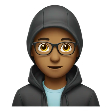 hooded boy with glasses sticker