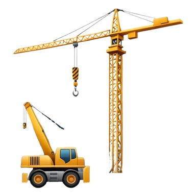 Construction site with crane and building sticker
