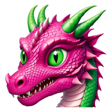 female dark pink dragon with green snake eyes sticker