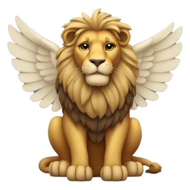 winged lion with arms crossed sticker