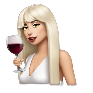 Lady Gaga drinking wine sticker