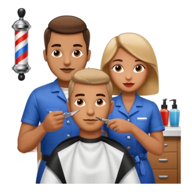 male woman barber sticker