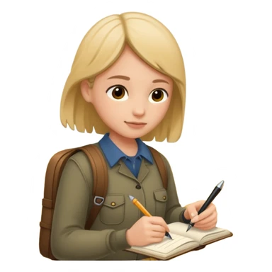 Writing in a field notes journal sticker