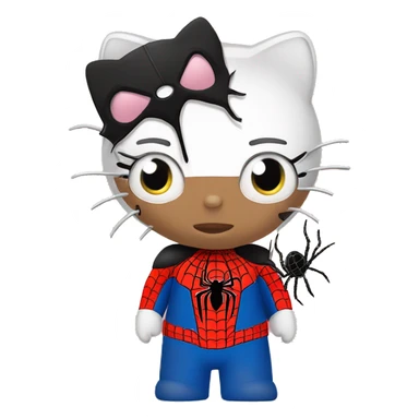 Hello Kitty with Spider-Man ￼ sticker