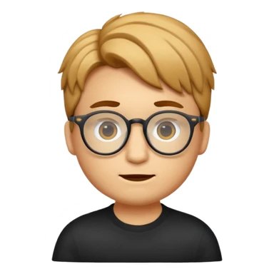 Erstelle mir eine Emoji von einem Jungen. Herkunft: Südamerika, Jung und Gutaussehend, mit durchsichtiger Brille und anderer Frisur  sticker