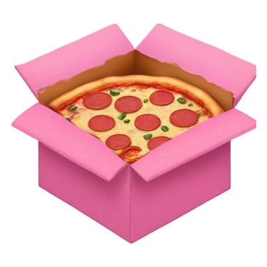 Pizza inside a pink pizza glittery box  sticker