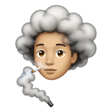 face / person made of smoke sticker