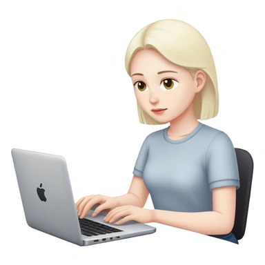 person working on laptop sticker