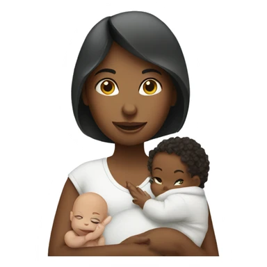 Woman with baby and money sticker