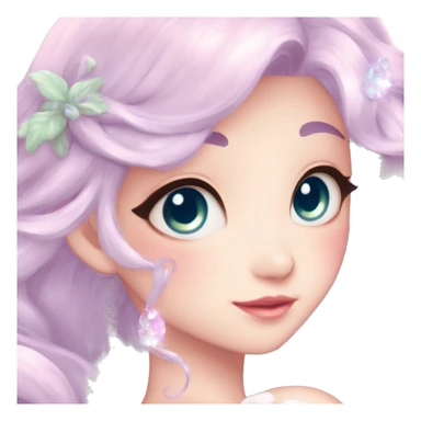 Dreamy pretty elegant kawaii shiny blushing shy anime pastel lady kawaii beautiful hair naturecore fairycore cottagecore jewels trending aesthetic full body sticker