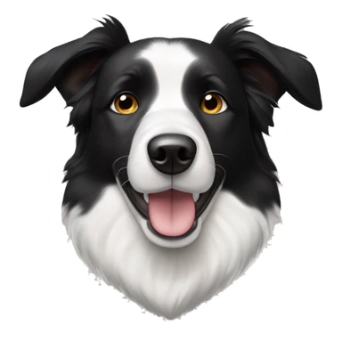 Black and white elderly dog short haired border collie smaller ears  sticker