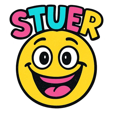 emoji with the text 'STUer', playful and bold, clear and easy to read sticker
