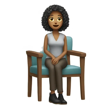 woman sitting on a chair sticker