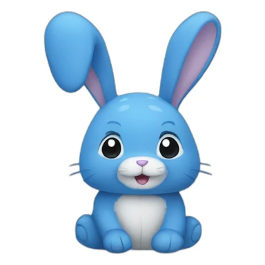 Blue rabbit plush sticker