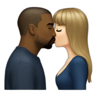 kanye and taylor swift kissing sticker