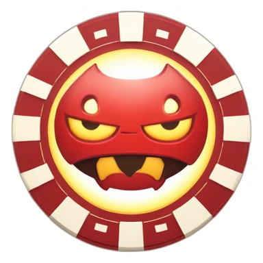 casino chip with devil logo sticker