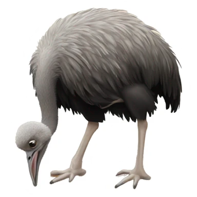 Ostrich buries its head in the sand sticker
