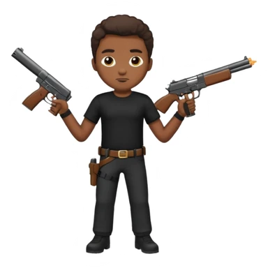 Full body black male with a gun sticker