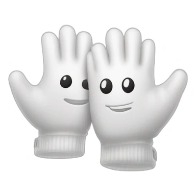 Deux gants blancs souriants, il y a un dessin mystérieux maçonnique de deux équerres inversées.  sticker