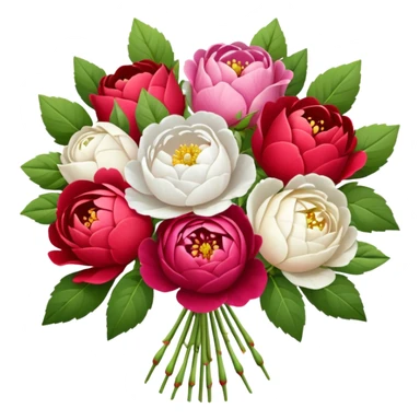 Bouquet de pivoines multicouleurs  sticker