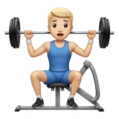 shocked emoji with surprised expression doing lat machine exercise in gym, classic emoji style, variant 2 sticker