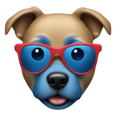 blue dog with sunglasses sticker