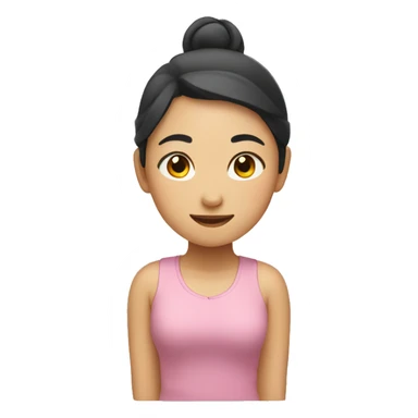 asian girl, stretching sticker