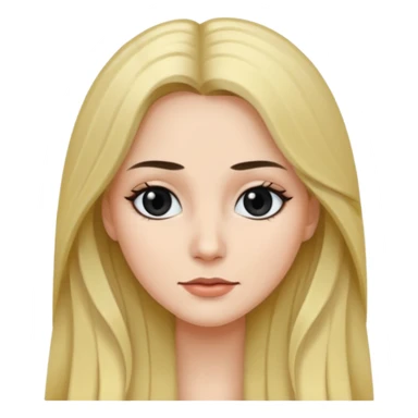 hair long normal hair with black eyes, and white skin sticker