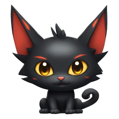 Cool Cute Edgy Black Dark Chibi Cat-Noibat-Noivern-Litten-Pokémon-Fakémon-hybrid sticker