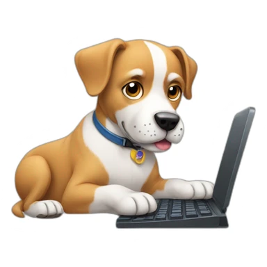 dog typing sticker