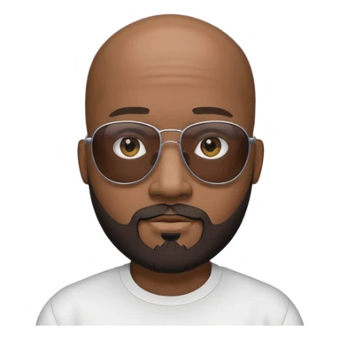 Bald male, Black-lens sunglasses, goatee beard, realistic portrait sticker