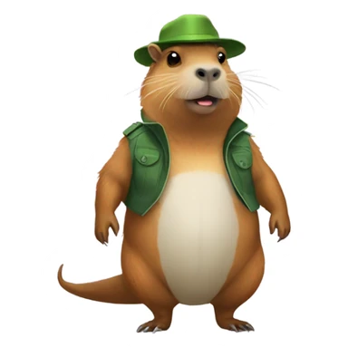Capybara  dressed as a Dino  sticker