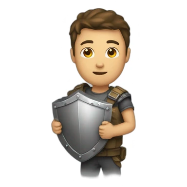 Someone holding a shield sticker