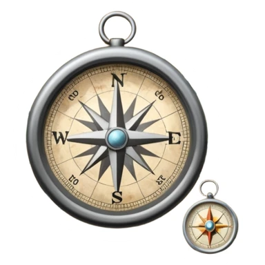 a map and a compass broken sticker