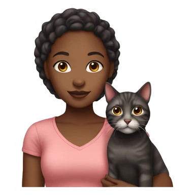 Black girl with tabby cat sticker