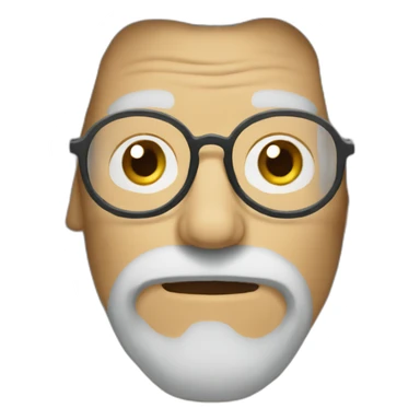 long hair old man with glasses without a beard sticker