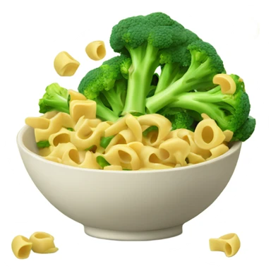 dish with macaroni and pieces of broccoli sticker