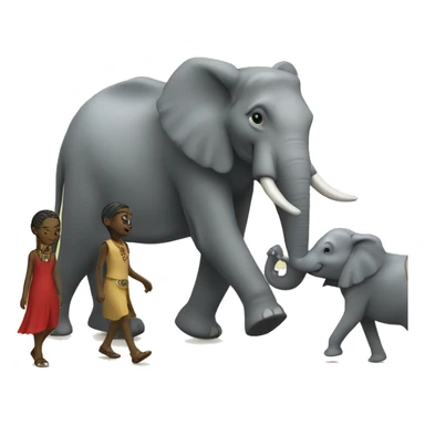 Sha Sha walking with elephants  sticker