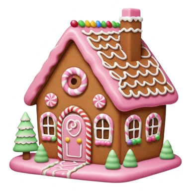 Simple Gingerbread house pink sticker