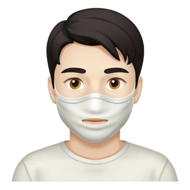 man with white clay face mask on sticker