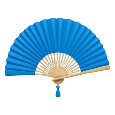 blue paper hand fan sticker