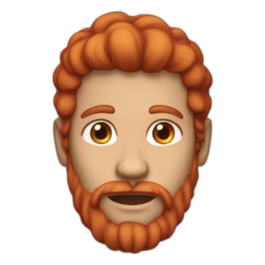 Man with long red hair and brown eyes sticker