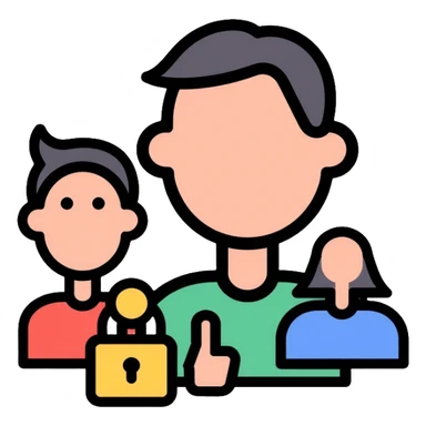 Private group chat with multiple profiles and a lock symbol sticker