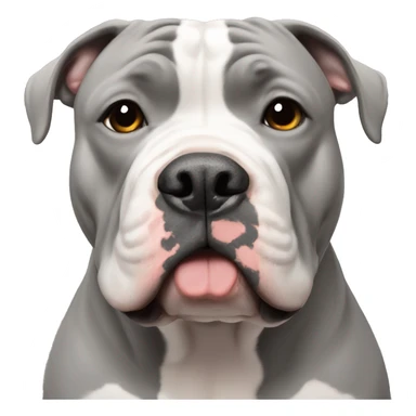 gray American bully with white muzzle and cropped ears sticker