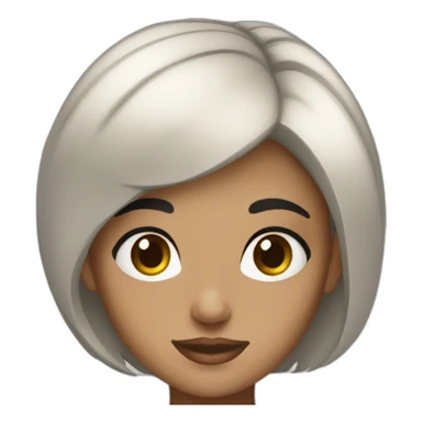 Grander girl short black hair black eyes sticker