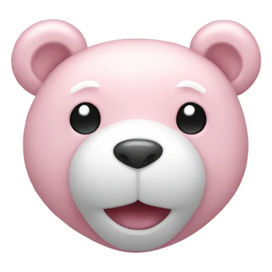 Light pink teddy bear with white heart sticker